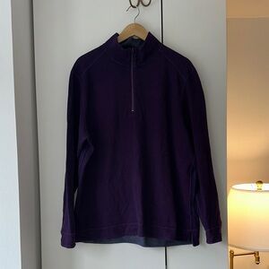 Tommy Bahama Men's Purple Reversible 1/4 Zip Sweater
